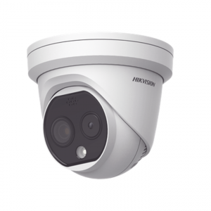 Cámara de Turret Térmica Hikvision, IP Dual, Termométrica