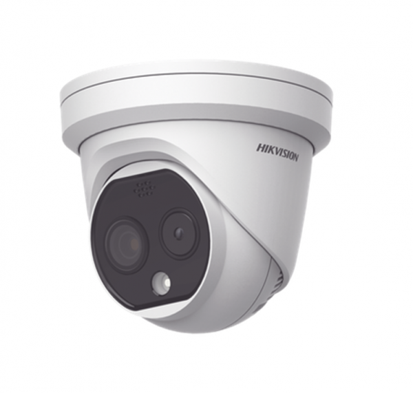 Cámara de Turret Térmica Hikvision, IP Dual, Termométrica