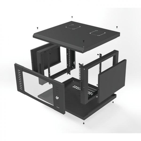Gabinete de 6 Unidades para Montaje en Pared con Puerta de Cristal Templado - Imagen 3