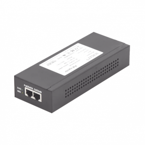 Inyector Hikvision Super Hi-PoE de 56 Vcc y 60 Watts