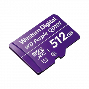 Memoria microSD WESTERN DIGITAL de 512GB PURPLE, Especializada Para Videovigilancia
