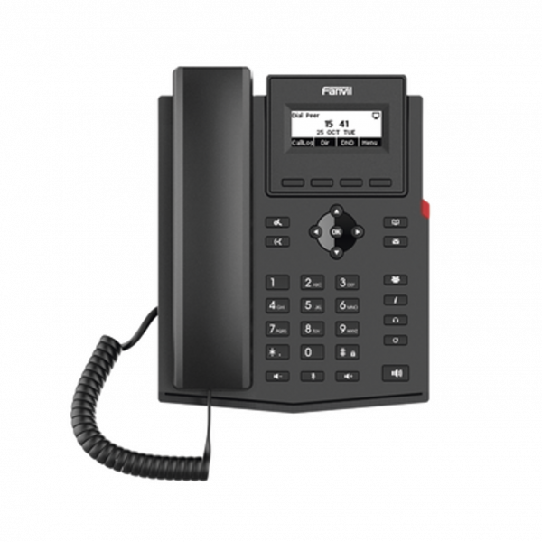 Teléfono IP empresarial FANVIL para 2 líneas SIP con pantalla LCD, Códec Opus, conferencia de 3 vías, PoE, Preparado con IPV6