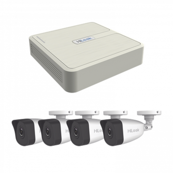 Kit IP 4 Megapíxel, NVR de 4 Canales con 4 Puertos PoE, 4 Cámaras IP Bala para Exterior