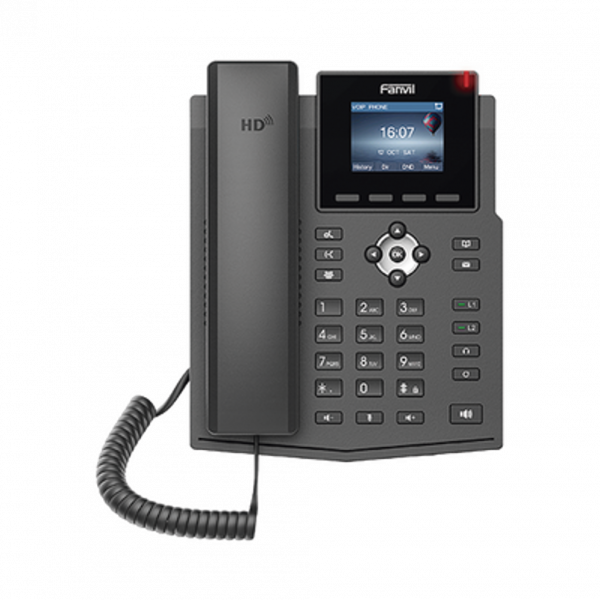 Teléfono IP empresarial FANVIL para 4 líneas SIP con pantalla LCD de 2.4 pulgadas a color