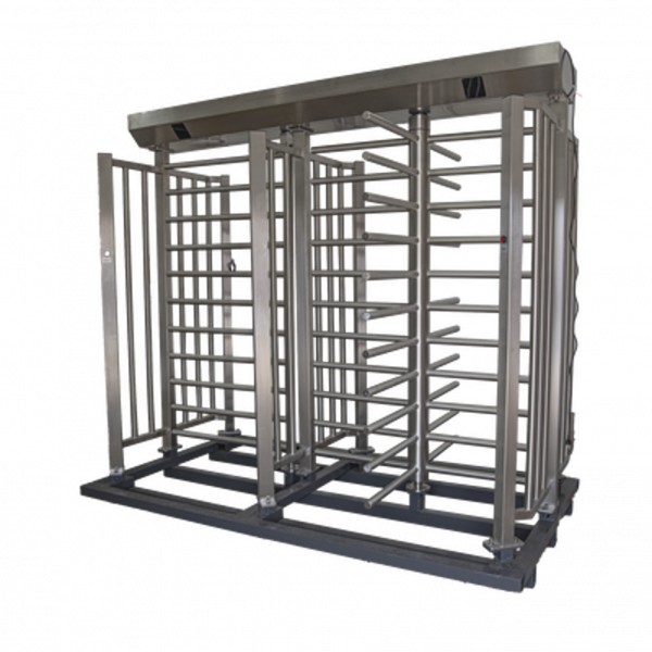 Torniquete De Paso Doble ACCESSPRO Cuerpo Completo con Puerta Lateral y Rehilete de Acceso, Acero Inoxidable Grado 304