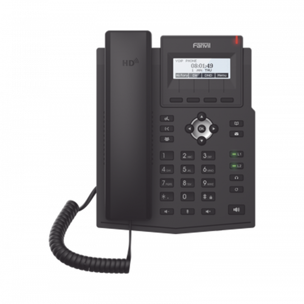 Teléfono IP empresarial FANVIL para 2 líneas SIP con pantalla LCD