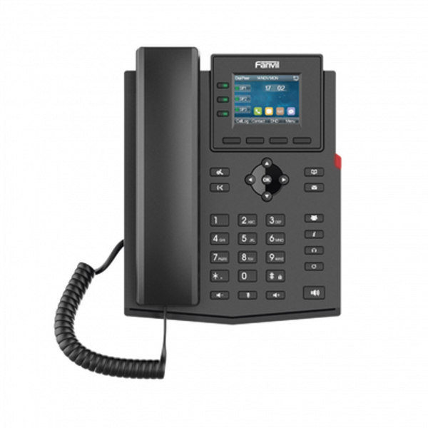 Teléfono IP Wi-Fi empresarial FANVIL para 4 líneas SIP con pantalla LCD de 2.4 pulgadas a color, Opus y conferencia de 3 vías, PoE.