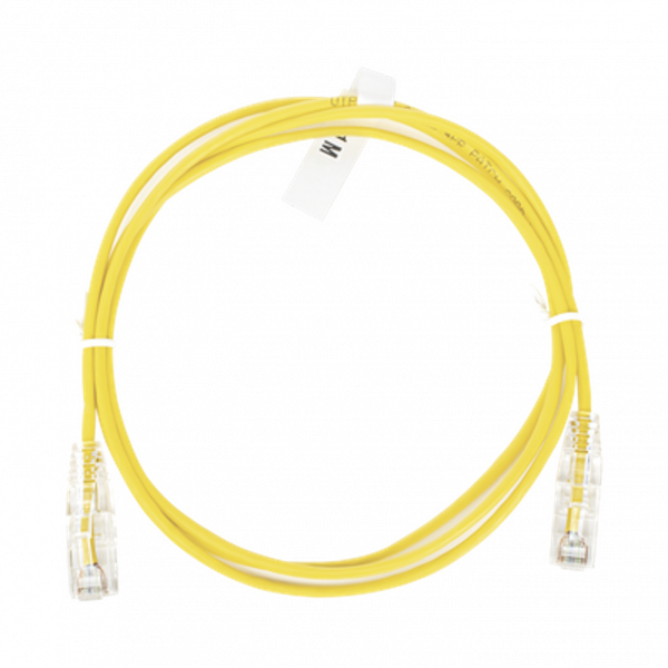 Cable de Parcheo LINKEDPRO Slim UTP Categoría 6, 1 metro color Amarillo Diámetro Reducido (28 AWG)