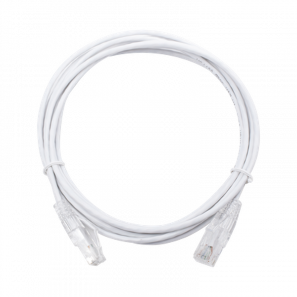 Cable de Parcheo Slim LINKEDPRO, UTP, Categoría 6, 3 metros, color Blanco Diámetro Reducido (28 AWG)