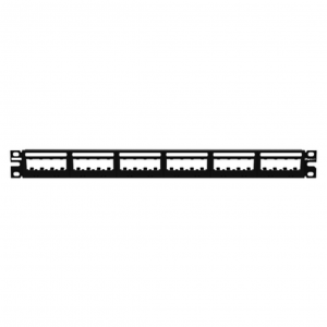 Panel de Parcheo Modular PANDUIT Mini-Com (Sin Conectores), Ultimate ID®, Plano, Sin Blindaje, Con Etiqueta y Cubierta, de 24 puertos, 1UR