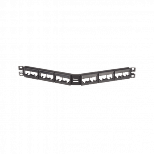 Panel de Parcheo PANDUIT Modular Mini-Com (Sin Conectores), Angulado, Sin Blindaje, Con Etiqueta y Cubierta, de 24 puertos, 1 UR