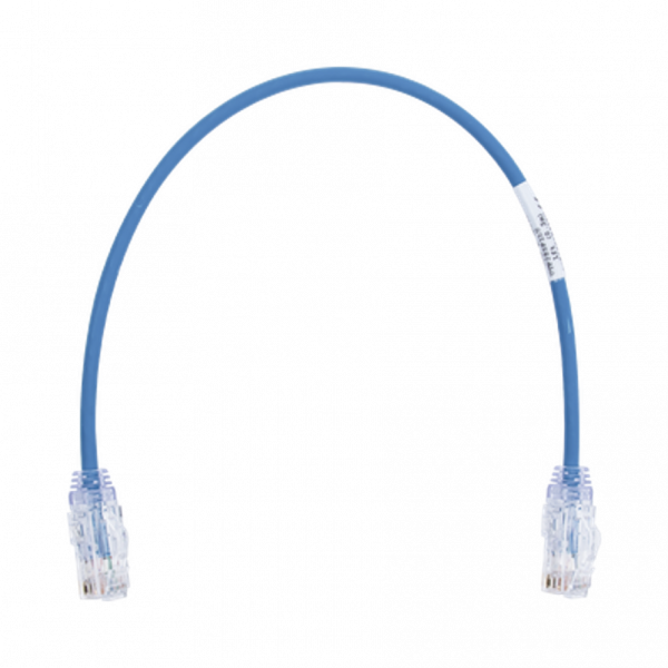 Cable de Parcheo PANDUIT TX6, UTP Categoría 6, 0.30 metros, Color Azul, Diámetro Reducido (28AWG)