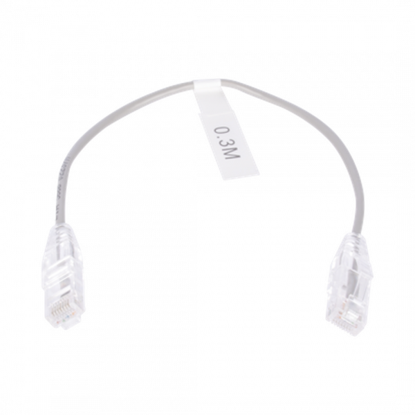 Cable de Parcheo LINKEDPRO Slim, UTP Categoría 6, 0.30 metros color Gris, Diámetro Reducido (28 AWG)