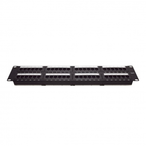 Panel de parcheo LINKEDPRO de impacto (110) UTP de 48 puertos Cat6, 19in, 2U, con barra para organizar cable