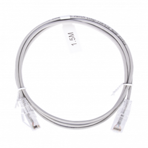 Cable de Parcheo LINKEDPRO Slim UTP Categoría 6 1.5 metros color Gris Diámetro Reducido (28 AWG)