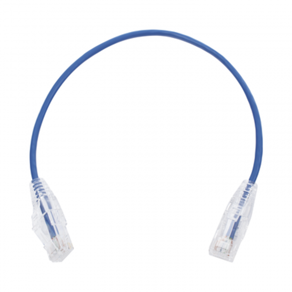 Cable de Parcheo LINKEDPRO Slim UTP Categoría 6 - 30 cm color Azul Diámetro Reducido (28 AWG)