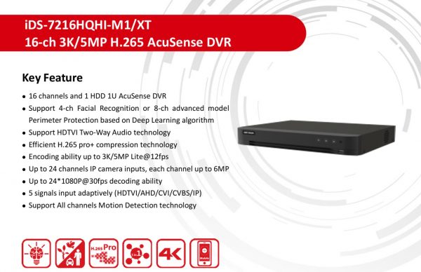 DVR HIKVISION 16 Canales TURBOHD + 8 Canales IP / 5 Megapixel Lite - 3K Lite - Imagen 2