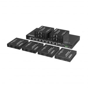 Kit Divisor y Extensor HDMI / Divide 1 Fuente HDMI a 8 Pantallas / Extiende la señal HDMI hasta 70 m / Resolución 4K 60 Hz/ Cat 6/6a/7 / IPCOLOR / CERO LATENCIA / Uso 24/7 / Puerto S/PDIF / EDID / RS232 / Salida Loop / Alimente solo el Tx