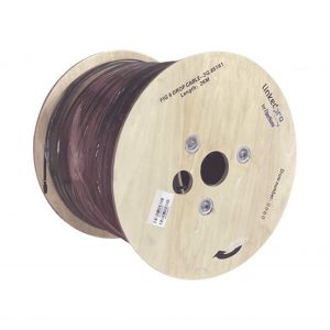 Carrete de 2 km de Fibra Óptica Aérea Mini, Figura 8 G.657A1 tipo Drop, Monomodo de 2 Hilos (bifibra), Diseñada para Fusionarse, Color Negro, Span 80, (No Soporta Conectores Mecánicos)