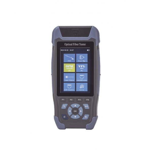 Mini OTDR para Fibra Óptica Monomodo / Longitud de Onda 1310nm y 1550nm / Función VFL 10mW / Función OPM / Mapeo de Cables de Red RJ45 / Recargable / Distancia de prueba hasta 64 km