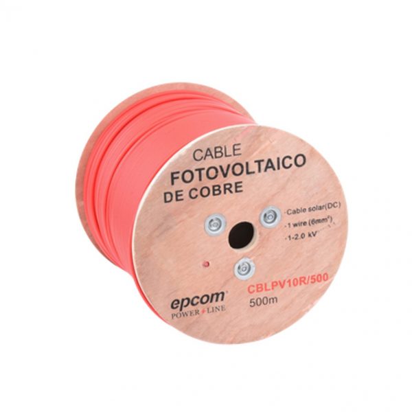 Cable Fotovoltaico Rojo, 6 mm² (10 AWG), Material COBRE, 2000V, 500m - Imagen 2