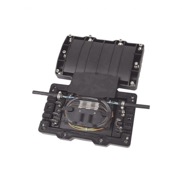Caja de Distribución de Fibra Óptica Horizontal, hasta 48 empalmes, Exterior IP68