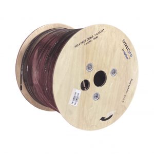 Carrete de 2 km de Fibra Óptica Aérea Mini, Figura 8 G.657A1 tipo Drop, Monomodo de 1 Hilo, Diseñada para Fusionarse, Color Negro, Span 80