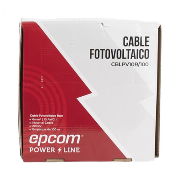 Kit de 2 rollos de 100 metros de cable fotovoltaico de cobre, rojo y negro, calibre 10 AWG (6mm²), Tipo PV, 1000/2000 V y 120°C. - Imagen 2