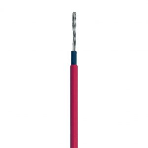 Cable Fotovoltaico Rojo / Cobre Estañado / 6 mm² (10 AWG) / 2000V / Rollo 100m / UL 4703 y TUV