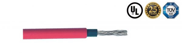 Cable Fotovoltaico Rojo / Cobre Estañado / 6 mm² (10 AWG) / 2000V / Rollo 100m / UL 4703 y TUV - Imagen 2
