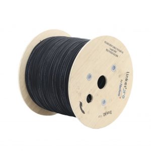 Carrete de 2 km de Fibra Óptica Aérea Tipo Drop Redonda (Figura 0) G.657A2, Monomodo, 1 hilo, forro de 3 mm