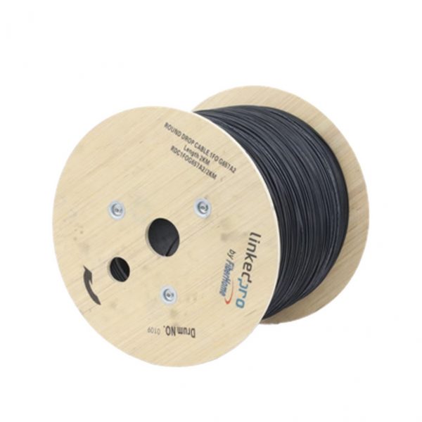 Carrete de 2 km de Fibra Óptica Aérea Tipo Drop Redonda (Figura 0) G.657A2, Monomodo, 1 hilo, forro de 3 mm - Imagen 2