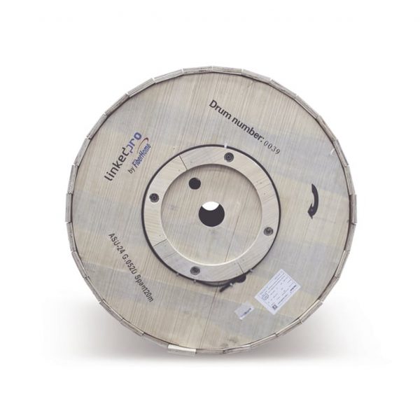 Carrete de 4 km de Fibra Óptica Aérea Mini ADSS G.652D, Monomodo de 24 Hilos, Exterior, Span 120, Loose Tube