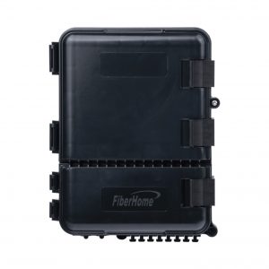 Caja de Distribución de Fibra Óptica para 24 Empalmes, con 8 acopladores SC/APC simplex, Exterior IP55, Color Negro