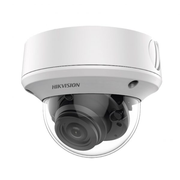 Cámara tipo Domo TURBOHD 4K (8 Megapixel) / Lente Mot. 2.7 a 13.5 mm / 40 mts IR EXIR / IP67 / 12 Vcc / 24 VCA / TVI-AHD-CVI-CVBS / 9 a 15 Vcc