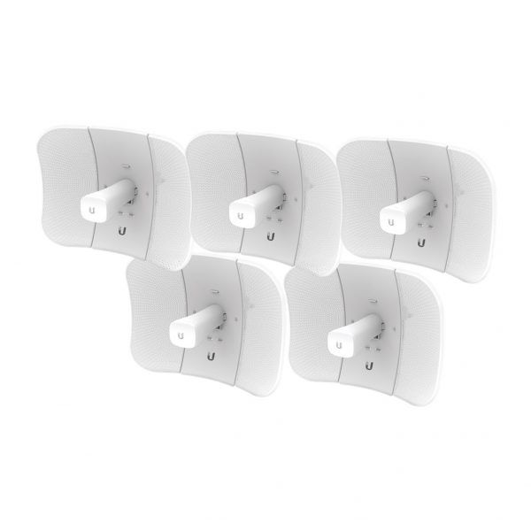 Kit de 5 LiteBeam 2x2 MIMO airMAX AC GEN2 CPE hasta 450 Mbps, 5 GHz (5150 - 5875 MHz) con antena integrada de 23 dBi