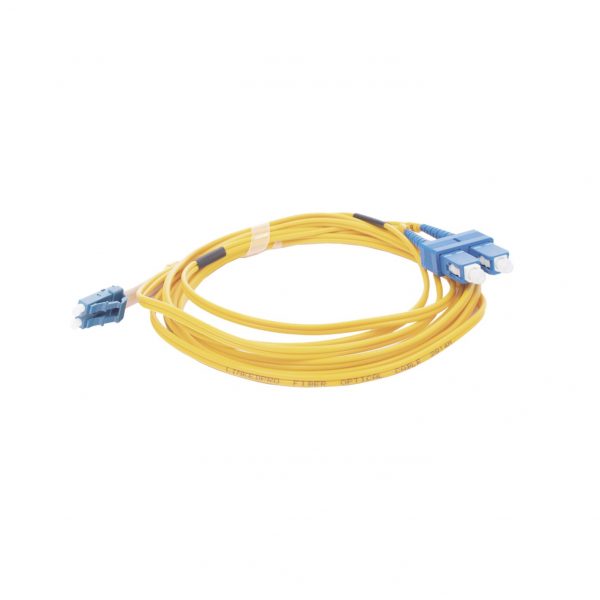 Jumper de Fibra Óptica Monomodo 9/125 LC/UPC-SC/UPC, PVC, 2.0 mm, Dúplex, amarillo, 3 metros - Imagen 3
