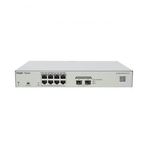 Switch Administrable PoE Capa 2 con 8 puertos Gigabit PoE 802.3 af/at + 2 SFP para fibra 1Gb, gestión gratuita desde la nube, 125w