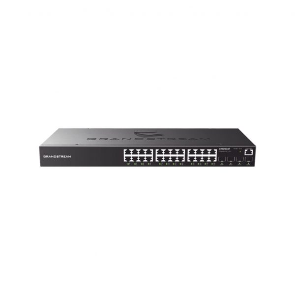 Switch Gigabit PoE+ Administrable / 24 puertos 10/100/1000 Mbps + 4 Puertos SFP Uplink / Hasta 360W / Compatible con GWN Cloud.