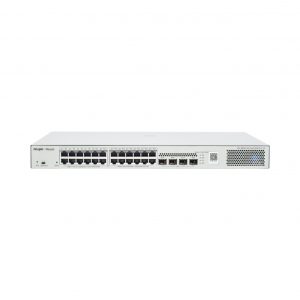 Switch Administrable L2 PoE+ hasta 370W, 24 Puertos Eth 1G, 4 puertos SFP 1G, Administración Remota en la Nube.