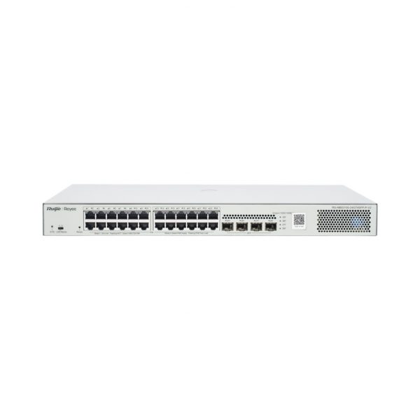 Switch Administrable L2 PoE+ hasta 370W, 24 Puertos Eth 1G, 4 puertos SFP 1G, Administración Remota en la Nube.
