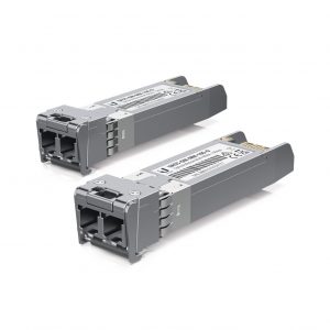 UFiber Módulo SFP+ 10G, transceptor MiniGibic MultiModo 10 Gbps, distancia 300m, conectores LC, paquete de 2 piezas