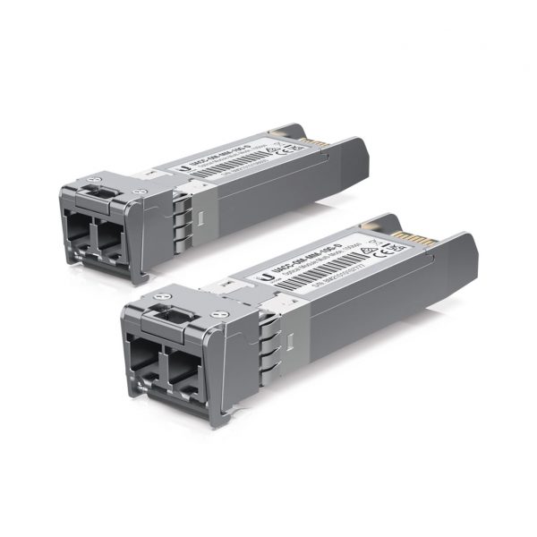 UFiber Módulo SFP+ 10G, transceptor MiniGibic MultiModo 10 Gbps, distancia 300m, conectores LC, paquete de 2 piezas