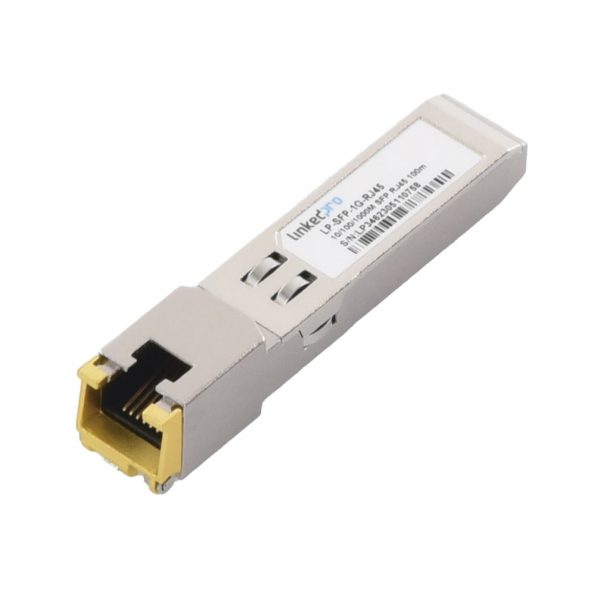 Transceptor Óptico SFP a RJ45 / Auto negociación 10/100/1000 Mbps / Conector RJ45 / 1000BASE-T / Distancia de hasta 100 m.