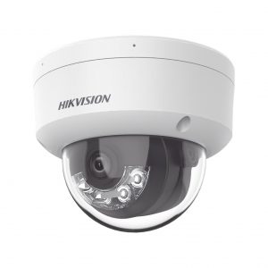 [Dual Light] Domo IP 2 Megapíxel / Lente 2.8 mm / 30 mts IR + 20 mts Luz Blanca / Micrófono Integrado / Antivandálico IK08 / ACUSENSE Lite / Exterior IP67 / H.265 / PoE / ONVIF