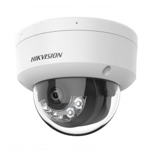 [Dual Light] Domo IP 8 Megapíxel (4K) / Lente 2.8 mm / 30 mts IR + 30 mts Luz Blanca / Micrófono Integrado / Antivandálico IK08 / ACUSENSE Lite / Exterior IP67 / H.265 / PoE / ONVIF / Micro SD
