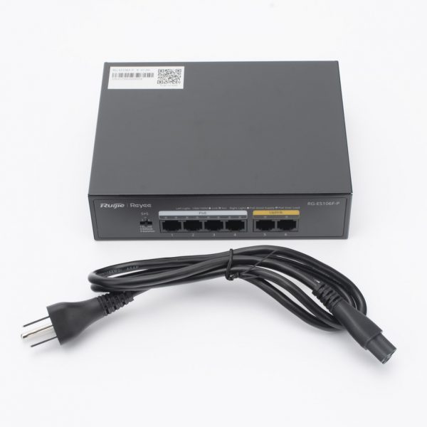 Switch de 6 Puertos 10/100 Mbps, PoE+ hasta 54 Watts, No Administrable - Imagen 3