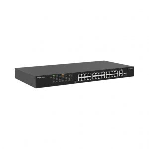 Switch PoE, no administrable hasta 370W, 2 puertos Gigabit y 24 puertos 10/100 Mbps, Monitoreable en la Nube