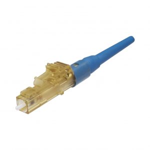 Conector de Fibra Óptica LC Simplex OptiCam, Monomodo 9/125 OS2, Pre-pulido, Color Azul