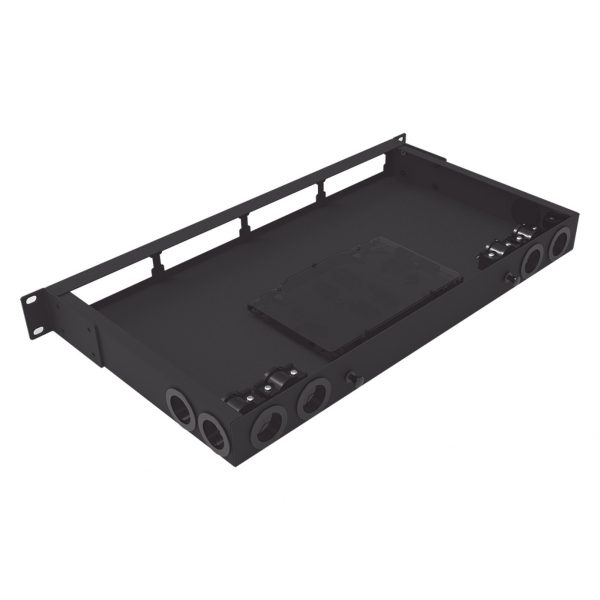 Distribuidor de fibra óptica vacío 19in, Acepta 4 placas Acopladoras de Linkedpro, hasta 24 fibras, 1UR, Incluye charola de empalme - Imagen 3
